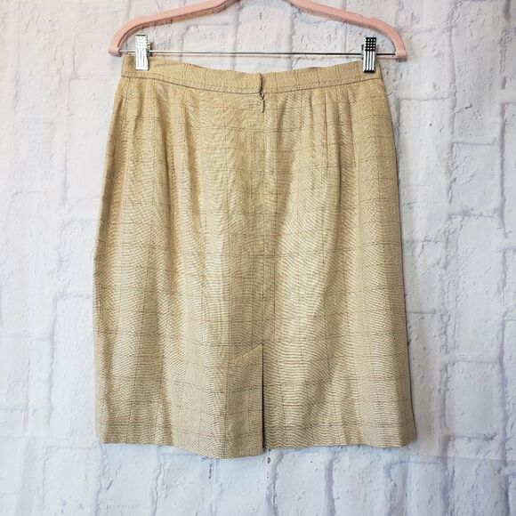 VINTAGE LORD & TAYLOR Plaid Silk-blend Skirt - Picture 7 of 9
